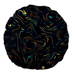 Colorful Abstract Pattern Creative Colorful Line Linear Background Large 18  Premium Round Cushions by Pakjumat