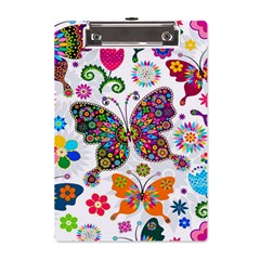 Butterflies Abstract Colorful Floral Flowers Vector A5 Acrylic Clipboard by Pakjumat