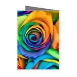 Colorful Roses Bouquet Rainbow Mini Greeting Cards (Pkg of 8) Left