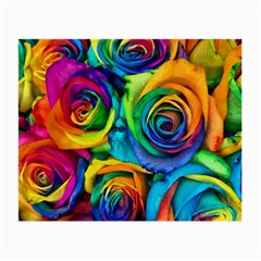 Colorful Roses Bouquet Rainbow Small Glasses Cloth by Pakjumat