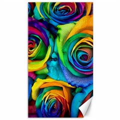 Colorful Roses Bouquet Rainbow Canvas 40  X 72  by Pakjumat