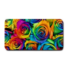 Colorful Roses Bouquet Rainbow Medium Bar Mat by Pakjumat