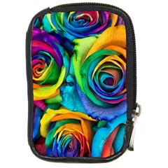 Colorful Roses Bouquet Rainbow Compact Camera Leather Case by Pakjumat