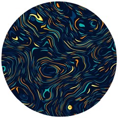 Colorful Abstract Pattern Creative Colorful Line Linear Background Wooden Puzzle Round by Pakjumat