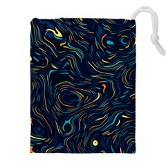 Colorful Abstract Pattern Creative Colorful Line Linear Background Drawstring Pouch (4xl) by Pakjumat