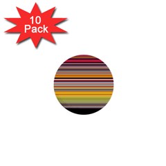 Neopolitan Horizontal Lines Strokes 1  Mini Buttons (10 Pack)  by Pakjumat