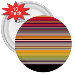 Neopolitan Horizontal Lines Strokes 3  Buttons (10 Pack)  by Pakjumat