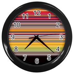 Neopolitan Horizontal Lines Strokes Wall Clock (black) by Pakjumat