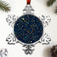 Colorful Abstract Pattern Creative Colorful Line Linear Background Metal Small Snowflake Ornament by Pakjumat