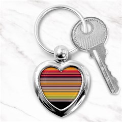 Neopolitan Horizontal Lines Strokes Key Chain (heart) by Pakjumat