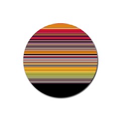 Neopolitan Horizontal Lines Strokes Rubber Coaster (round) by Pakjumat