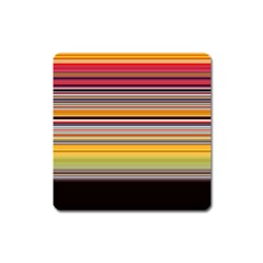 Neopolitan Horizontal Lines Strokes Square Magnet by Pakjumat