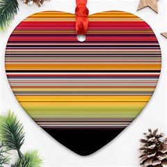 Neopolitan Horizontal Lines Strokes Heart Ornament (two Sides) by Pakjumat