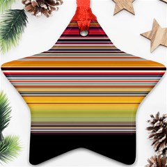 Neopolitan Horizontal Lines Strokes Star Ornament (two Sides) by Pakjumat