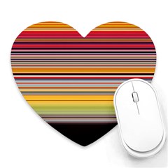 Neopolitan Horizontal Lines Strokes Heart Mousepad by Pakjumat