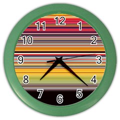 Neopolitan Horizontal Lines Strokes Color Wall Clock by Pakjumat