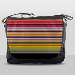 Neopolitan Horizontal Lines Strokes Messenger Bag by Pakjumat