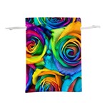 Colorful Roses Bouquet Rainbow Lightweight Drawstring Pouch (S) Back