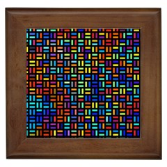 Geometric Colorful Square Rectangle Framed Tile by Pakjumat