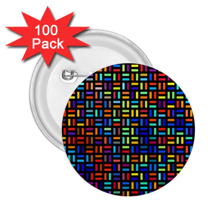 Geometric Colorful Square Rectangle 2.25  Buttons (100 pack) 