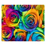 Colorful Roses Bouquet Rainbow Premium Plush Fleece Blanket (Small) 50 x40  Blanket Front