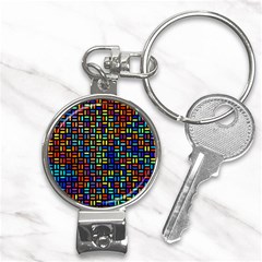 Geometric Colorful Square Rectangle Nail Clippers Key Chain by Pakjumat