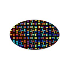 Geometric Colorful Square Rectangle Sticker Oval (100 Pack) by Pakjumat