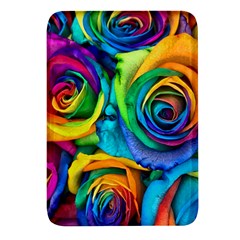 Colorful Roses Bouquet Rainbow Rectangular Glass Fridge Magnet (4 Pack) by Pakjumat