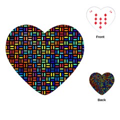 Geometric Colorful Square Rectangle Playing Cards Single Design (heart)