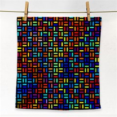 Geometric Colorful Square Rectangle Face Towel by Pakjumat