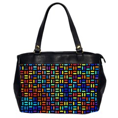 Geometric Colorful Square Rectangle Oversize Office Handbag (2 Sides) by Pakjumat