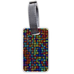 Geometric Colorful Square Rectangle Luggage Tag (one Side) by Pakjumat