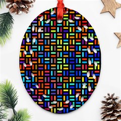 Geometric Colorful Square Rectangle Ornament (oval Filigree)