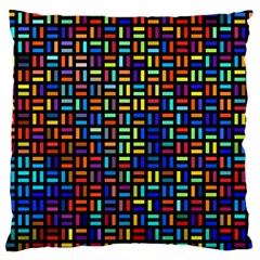 Geometric Colorful Square Rectangle Large Cushion Case (two Sides) by Pakjumat