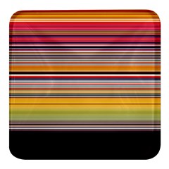 Neopolitan Horizontal Lines Strokes Square Glass Fridge Magnet (4 Pack) by Pakjumat