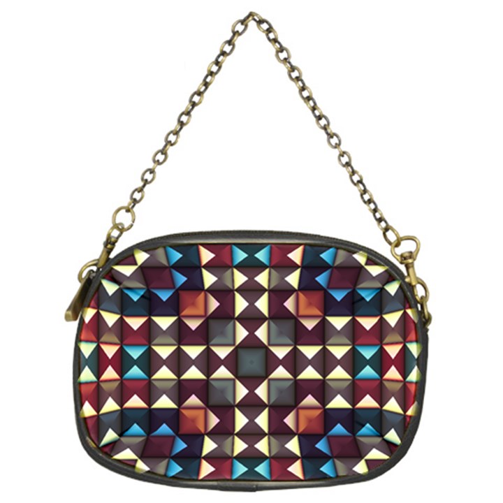 Symmetry Geometric Pattern Texture Chain Purse (Two Sides)