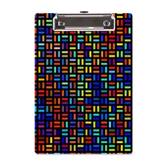 Geometric Colorful Square Rectangle A5 Acrylic Clipboard by Pakjumat