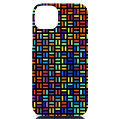 Geometric Colorful Square Rectangle Iphone 14 Plus Black Uv Print Case by Pakjumat