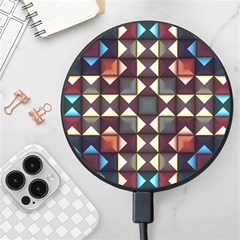 Symmetry Geometric Pattern Texture Wireless Fast Charger(black) by Pakjumat