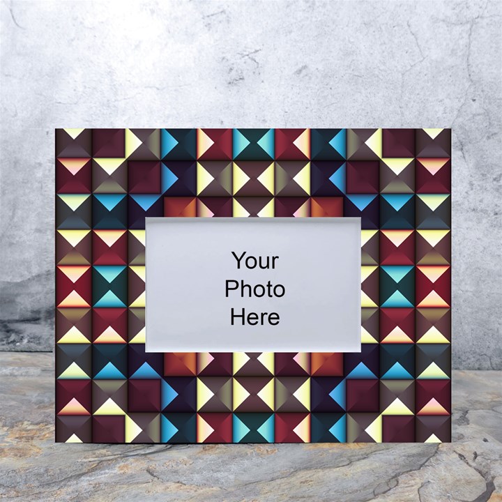 Symmetry Geometric Pattern Texture White Tabletop Photo Frame 4 x6 