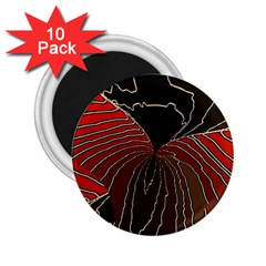 Red Gold Black Voracious Plant Leaf 2 25  Magnets (10 Pack)  by Pakjumat