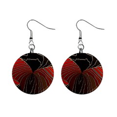 Red Gold Black Voracious Plant Leaf Mini Button Earrings by Pakjumat