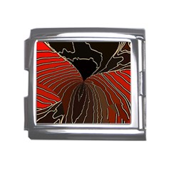 Red Gold Black Voracious Plant Leaf Mega Link Italian Charm (18mm) by Pakjumat