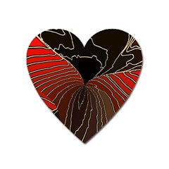 Red Gold Black Voracious Plant Leaf Heart Magnet by Pakjumat