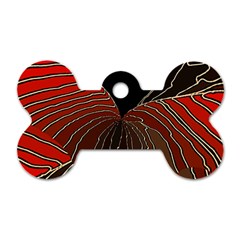 Red Gold Black Voracious Plant Leaf Dog Tag Bone (two Sides) by Pakjumat