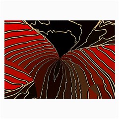 Red Gold Black Voracious Plant Leaf Large Glasses Cloth by Pakjumat