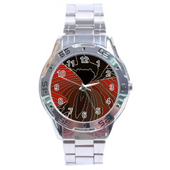 Red Gold Black Voracious Plant Leaf Stainless Steel Analogue Watch by Pakjumat