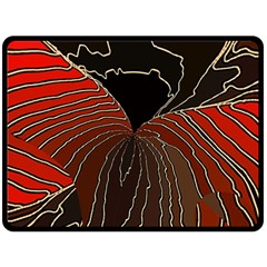 Red Gold Black Voracious Plant Leaf Two Sides Fleece Blanket (large) by Pakjumat