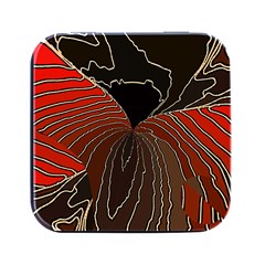 Red Gold Black Voracious Plant Leaf Square Metal Box (black) by Pakjumat