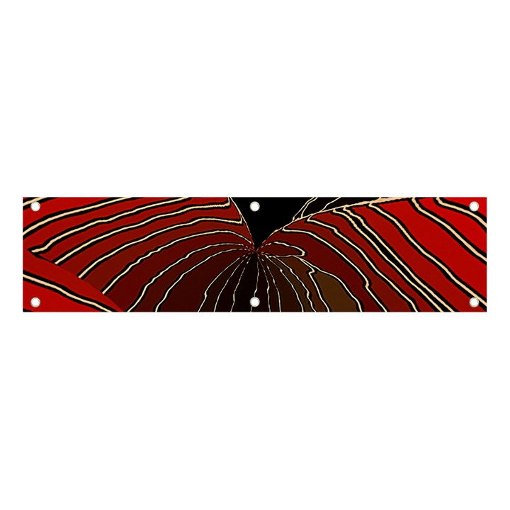 Red Gold Black Voracious Plant Leaf Banner and Sign 4  x 1 